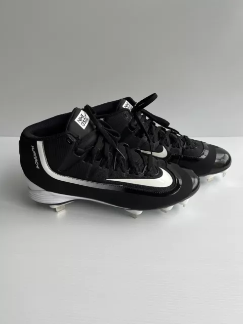 Nike Men's BSBL Huarache Black Cleats US 8.5 Baseball Shoes Like New Free Post