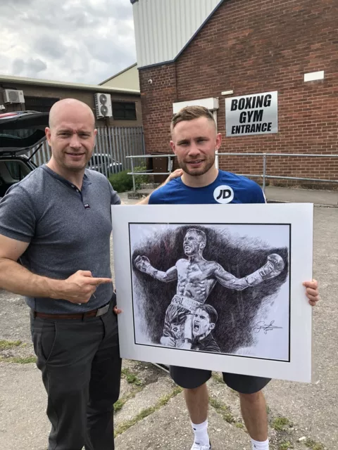 Boxing Carl Frampton Biro Bic Pen Original By Killian Art Signed By Frampton