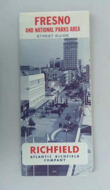1966 Fresno street  map Richfield oil gas National Park Yosemite Sequoia Kings