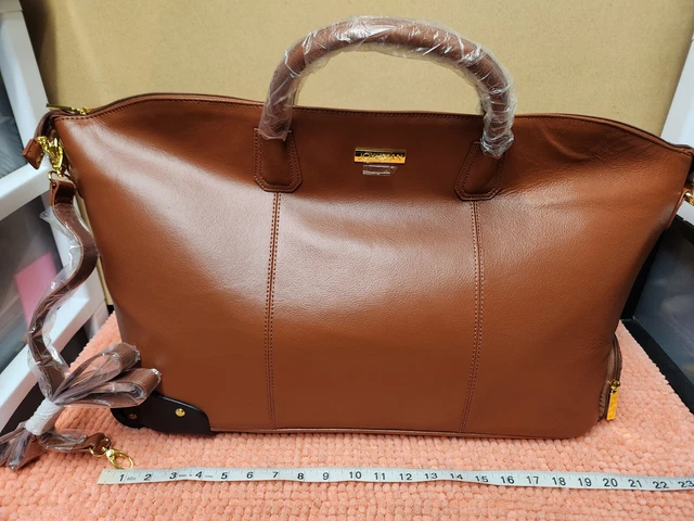 NEW JOY Iman Suitcase Rolling Luggage Travel Bag Brown 67.46 PicClick