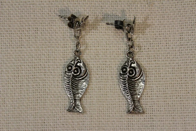 Boucles D'oreilles Poissons Argent Massif Toulhoat - Style Celte Bretagne, Neuves Avec étiquettes