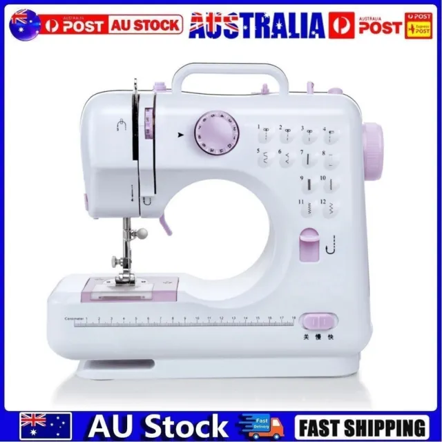 12 Stitches Mini Electric Sewing Machine Portable Overlock 2 Speeds Foot Pedal N