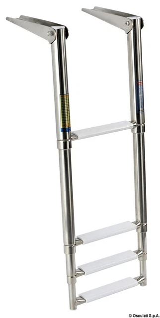 Escabeau Inoxydable Télescopique 4 Marches Marque Osculati 49.541.04