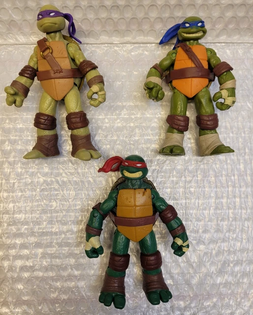 Lot 3x Teenage Mutant Ninja Turtles(TMNT) 4.5" Raphael/Leonardo/Donatello 2012