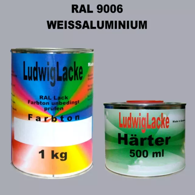 Ral 9006 Aluminium Blanc 1,5 KG Kit Mat Soie Peinture & Durcisseur Acrylique