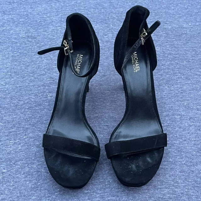 Michael Michael Kors Jordyn Platform Sandals Black Ankle Strap Heels Sz 7M 3