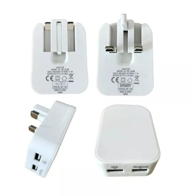 Secteur UK 3 Broche Prise Adaptateur Mural Chargeur 2 Port Dual USB Pour IPHONE