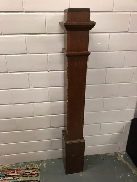 Antique Vtg Oak? Staircase Newel Post 53 3/8” Tall X 6 7/8” X 6 5/8”