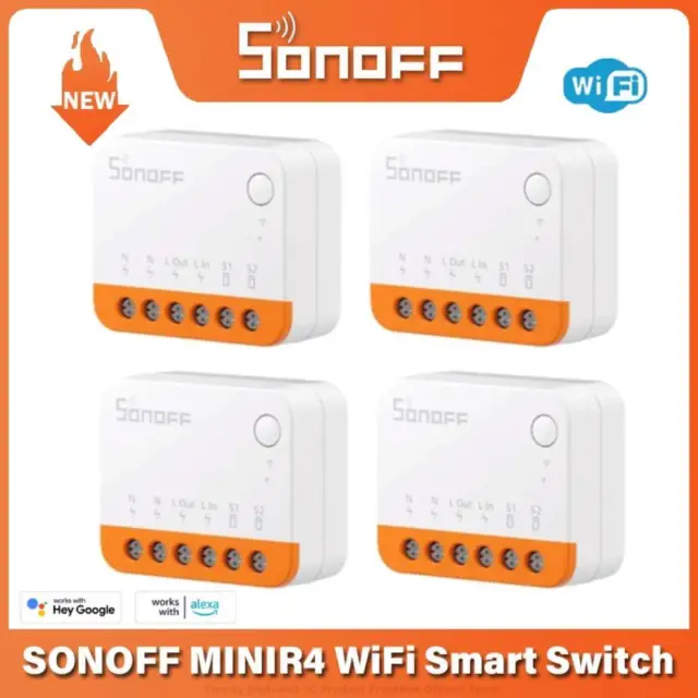 SONOFF MINIR4 10A Mini Wifi Wireless Smart Switch Timer Alexa Google Home NEW