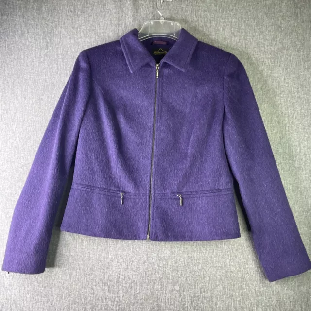 Andean Tradition Baby Alpaca & Merino Wool Full Zip Purple Jacket Womens L.