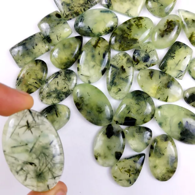 28Pcs 1360Cts Natural Green Prehnite Loose Cabochon Gemstone 43x23 20x18mm#1214 2