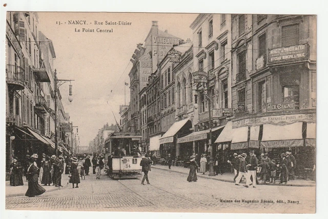 NANCY - Meurthe & Moselle - CPA 54 - la rue St Dizier - Tramway Bar Chagnot