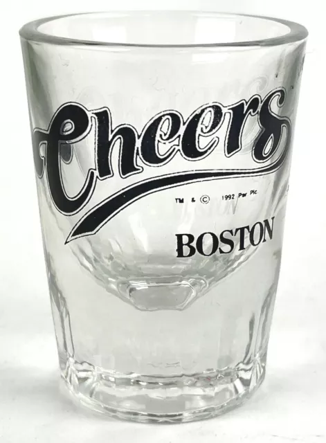 CHEERS BOSTON 1992 3" High THICK HEAVY SHOT GLASS