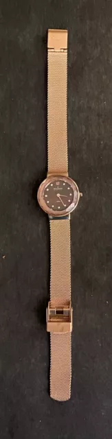 Skagen Women's Leonora Steel-Mesh Quartz Watch.  Rose Gold Tone.