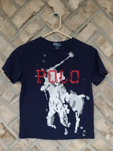 Polo Ralph Lauren T-Shirt Crew Neck Short Sleeve Graphic Kids Size 8