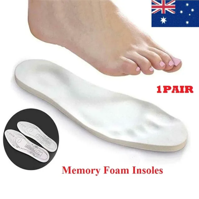 1Pair  Unisex Memory Foam Insole Arch Pain Relief Support Pads Foot Care AUS