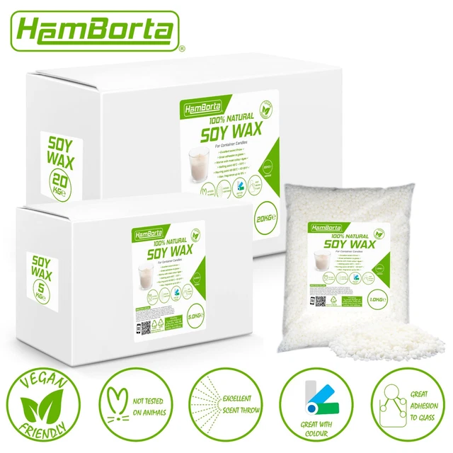 Contenedor de cera de soja cera para hacer velas ceras quemadas 100% naturales limpias
