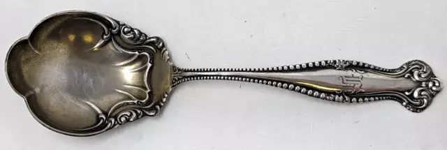 Antique 1893 Towle Sterling Silver Canterbury Monogram Sugar Shell Spoon OC23