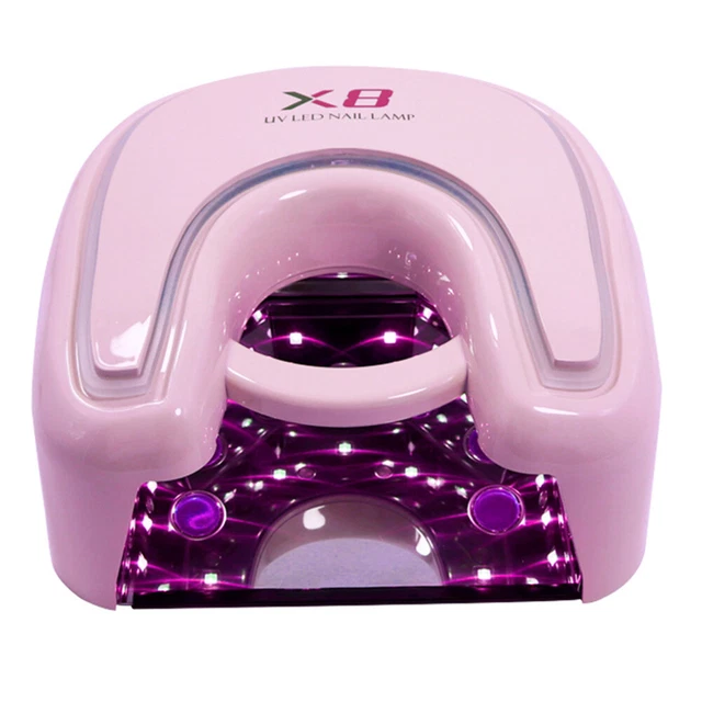Lámpara UV LED secador de uñas 21LED lámpara de hielo gel secado esmalte manicura (rosa)