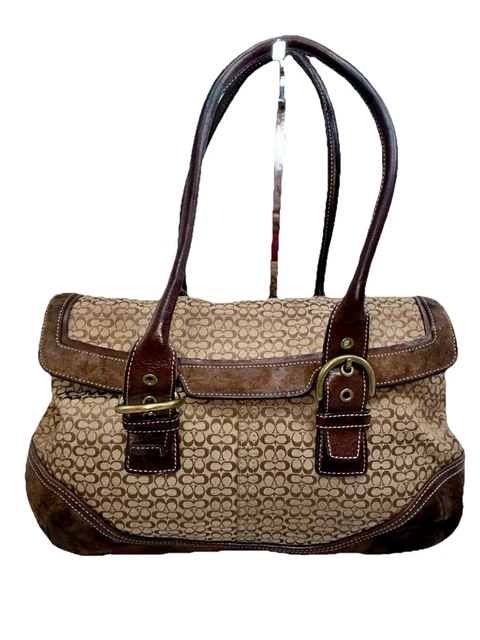 VINTAGE Y2K COACH 7080 Hamptons Soho Signature Canvas Leather