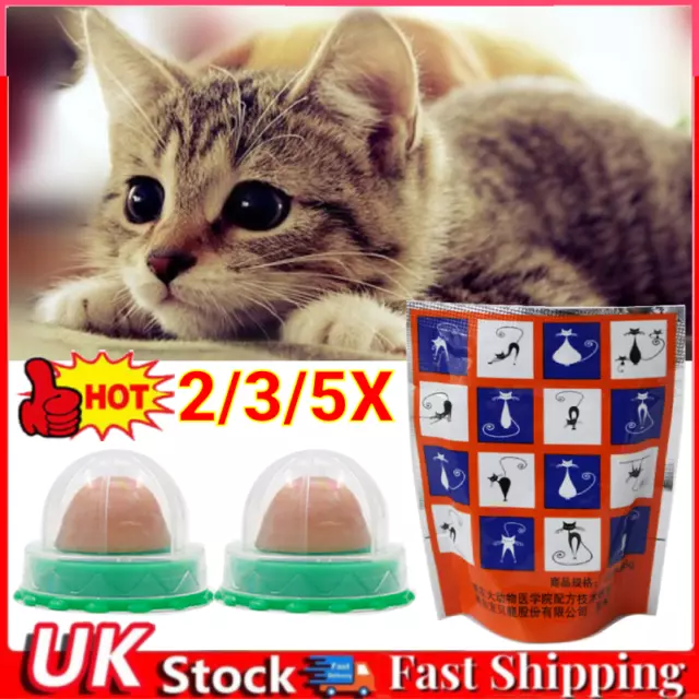 2x Healthy Cat Snacks Catnip Sugar Candy Licking Nutrition Toy Ball Energy