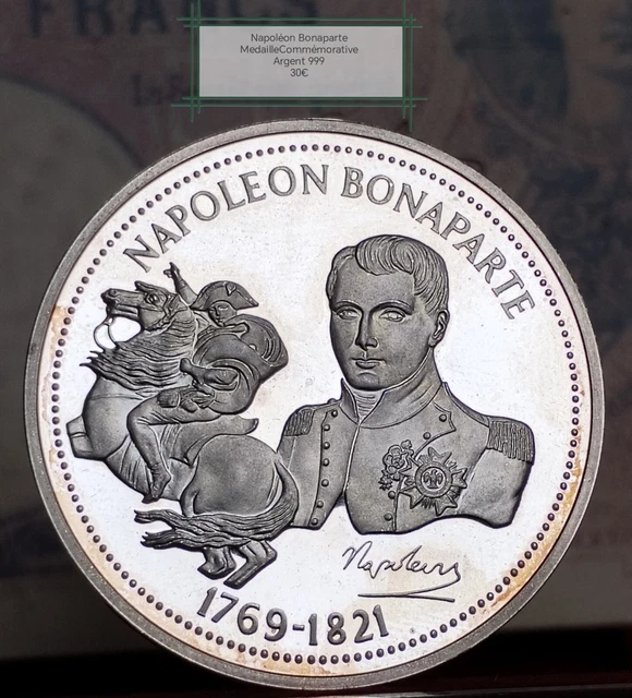 Médaille et chaîne en argent Napoléon III (1) - Argent