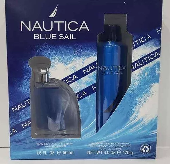 Nautica Blue Sail Gift Set - 1.6 FL OZ Eau De Toilette & 6 OZ Body Spray