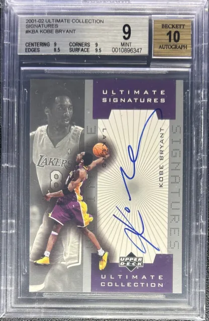 KOBE BRYANT BGS 9/10 2001-02 Ultimate Collection Signatures Auto Lakers ...