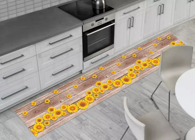 Tappeto Passatoia da Cucina Antiscivolo Stampa Digitale Sunflower