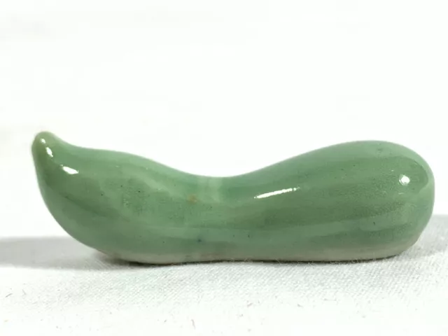 Chopstick Rest Celadon Gourd Japan Hashioki Natural Shape Vintage