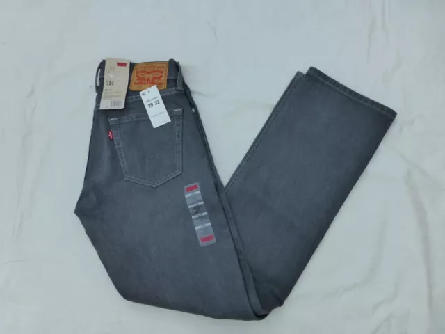 Jeans Homme Levis 514 Neuf Avec Étiquettes Coupe Droite Mince 00514-0461 Gris