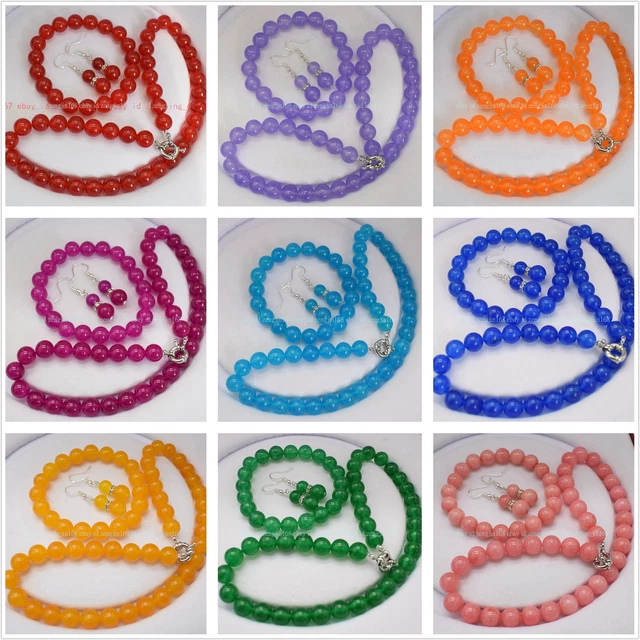 6/8/10/12mm Natural Multicolor Gemstone Round Beads Necklace Bracelet Earrings