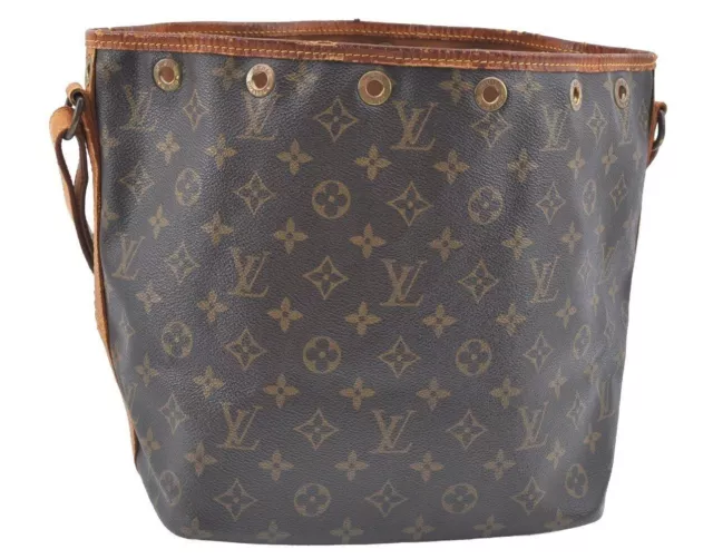 Authentic Louis Vuitton Monogram Petit Noe M42226 Shoulder Drawstring Bag K5845