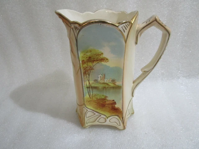 Vintage Antique Handpainted Jug , Pitcher ,  Vase