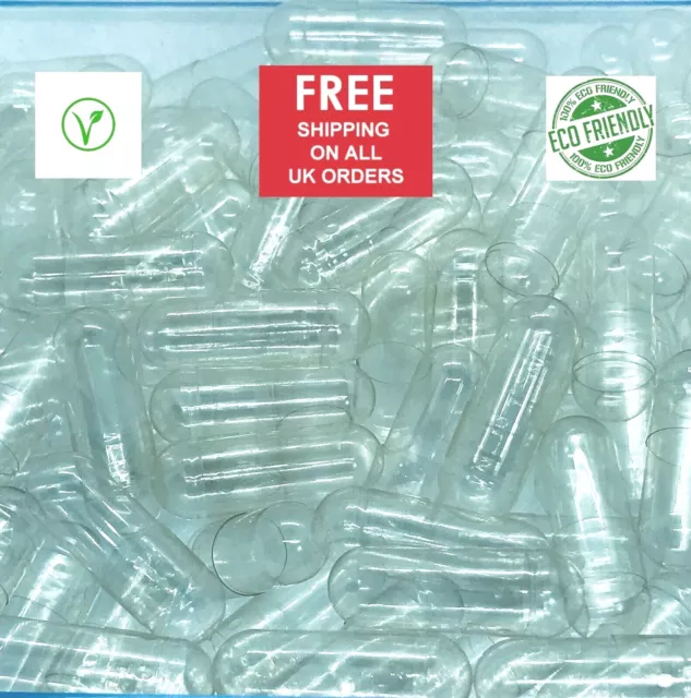 Capsule vegane Pullulan trasparenti vuote taglia #000, #00, #0, #1- inviviromentalmente amichevoli