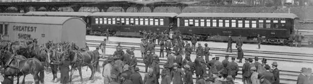 Barnum and Bailey Circus special train 1910 Historic Old Photo