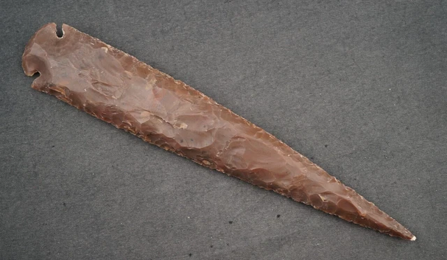 Long and Sharp 9.9" Flint Spearhead Head Point Knife Blade Arrowhead B684