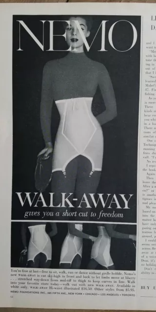 1959 WOMEN'S NEMO walk away high waist girdle garters vintage