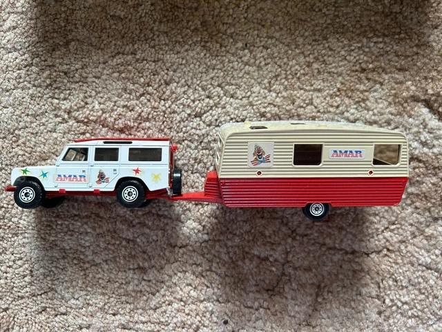 Solido Miniature : Land Rover + Caravane Clowns Cirque Amar – Fonte, Occasion