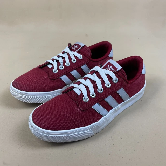 ADIDAS KIEL TRAINERS Burgundy Red Plimsolls Mens Size 8 UK Lace Up Canvas Sports 17.99 PicClick UK