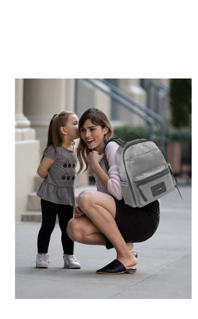 Skyler Diaper Backpack -11 Pockets Shiny Gray Skip * Hop