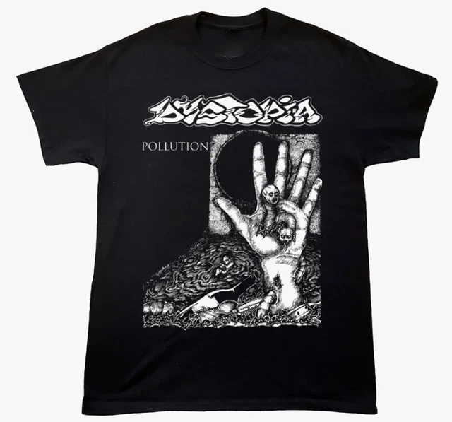 Popular Dystopia Pollution Cotton Men Black T- Shirt