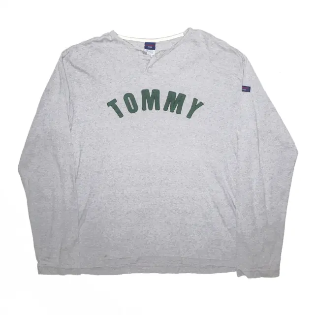 TOMMY HILFIGER JEANS Grey Long Sleeve T-Shirt Mens L