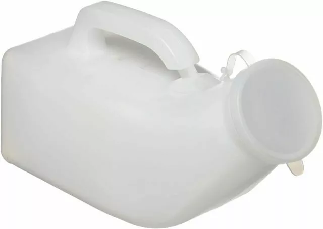 Homecraft männliche Urinal, langer Hals Inkontinenzflasche für Männer, klarer Kunststoff, Deckel