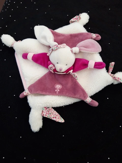 Dpd/Doudou Et Compagnie Doudou Cerise Le Lapin Plat Blanc Rose Violet Tbe