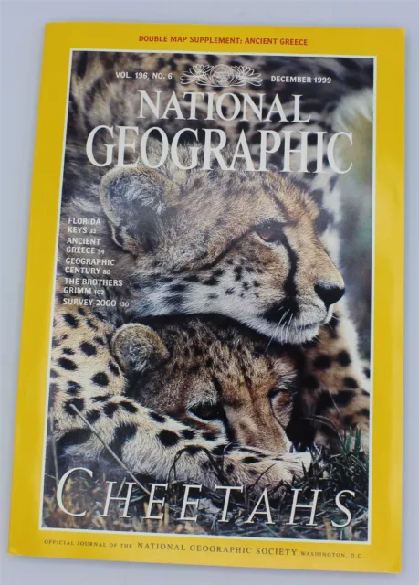 National Geographic Magazine W/Map - Cheetahs - Vol 196 No 6 - December 1999