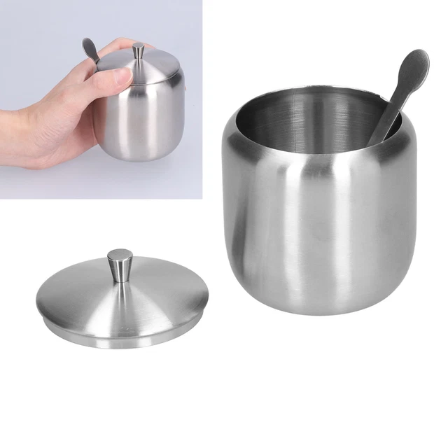 Sugar Container 370ML 304 Stainless Steel Polished Brushed Anti‑Oxidation HB