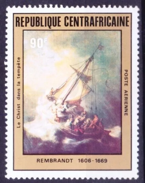 Central Africa 1981 No gum, Paintings by Rembrandt Christ during storm ships [Hx