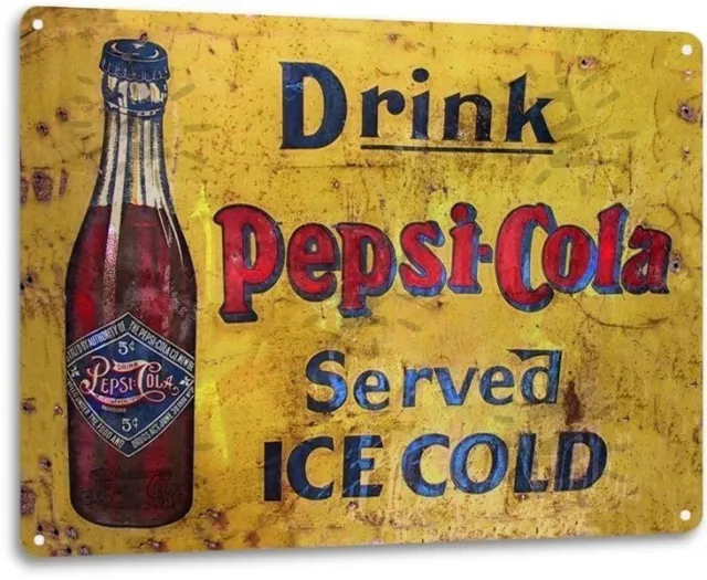 Pepsi Cola Drink Soda Pop Advertising Vintage Retro Wall Decor Metal Tin Sign