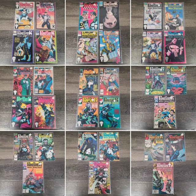 The Punisher  War Journal Comic Book Lot of 32 Books Marvel Vintage - #210